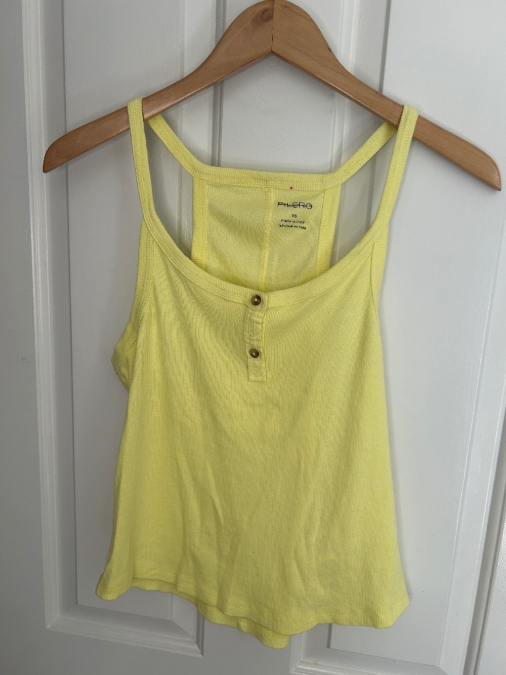 Pilcro by Anthropologie ribbed henley Tank top with buttons - Size XS - Yellow